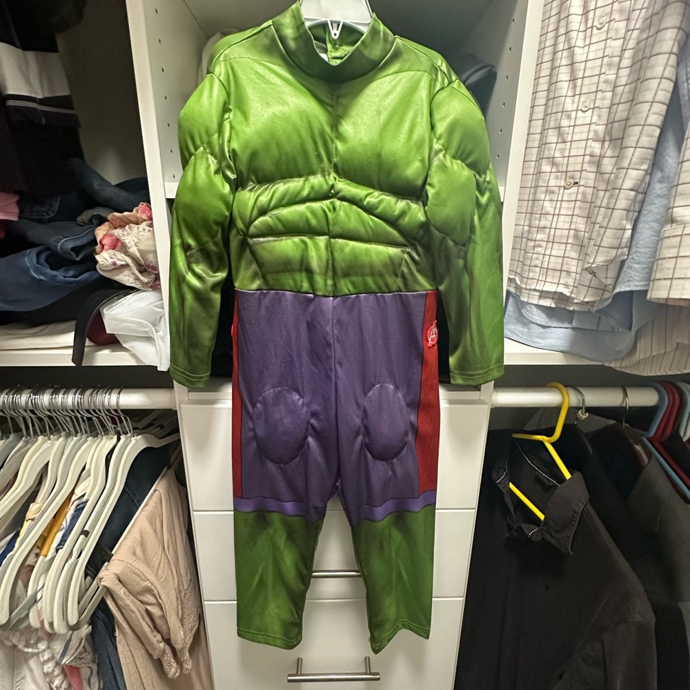 Disney Marvel Hulk Costume for Boys, Green,Size 4